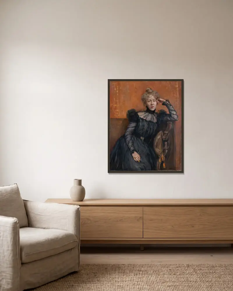 Sigrid Lindberg, violinist av Hildegard Thorell inramad på en vägg