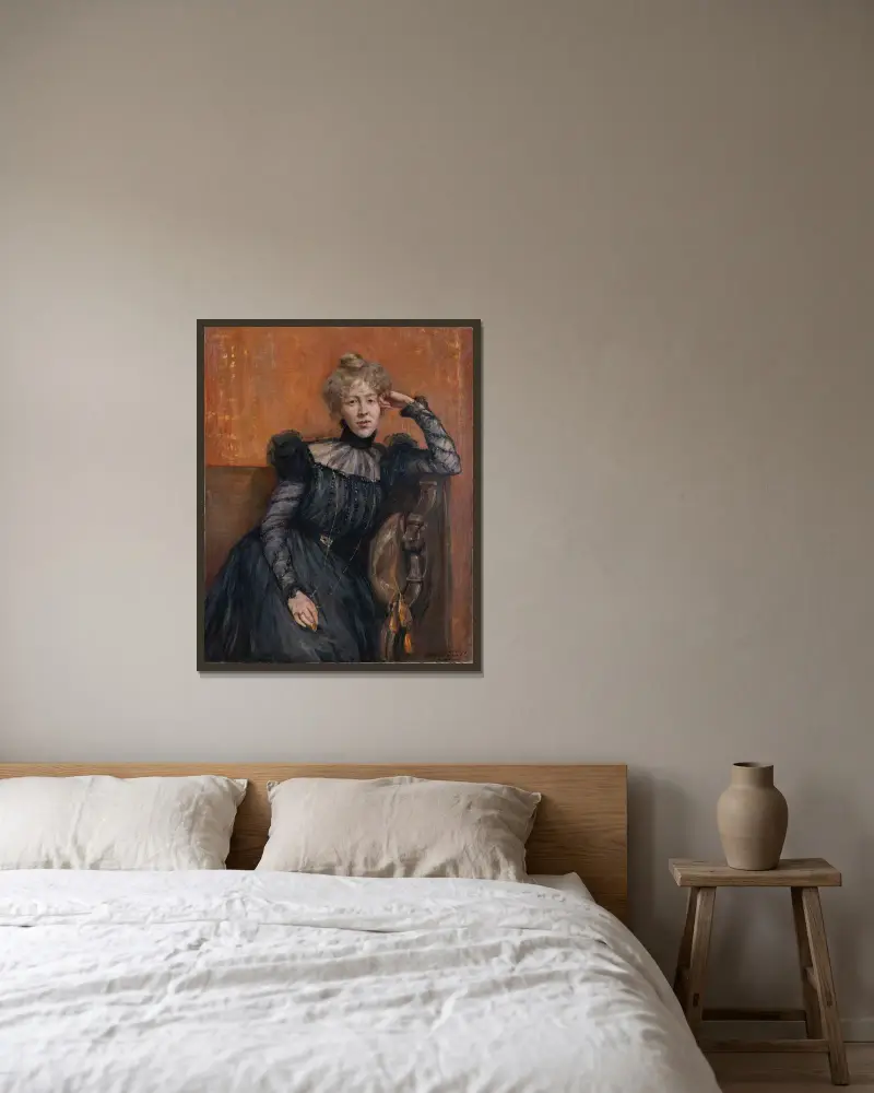 Sigrid Lindberg, violinist av Hildegard Thorell inramad på en vägg