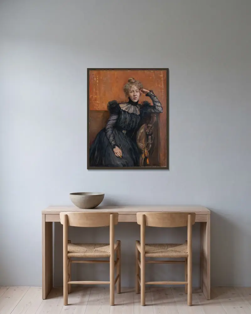 Sigrid Lindberg, violinist av Hildegard Thorell inramad på en vägg