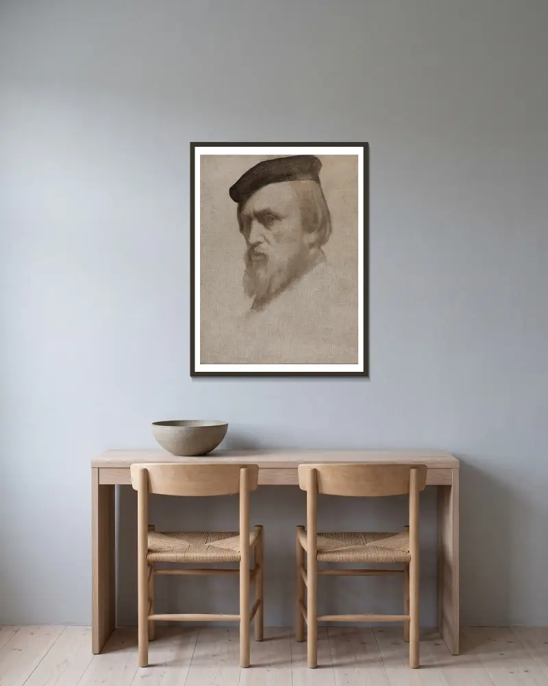 Autoportrét, Jean-Hippolyte Flandrin v rámu na stěně