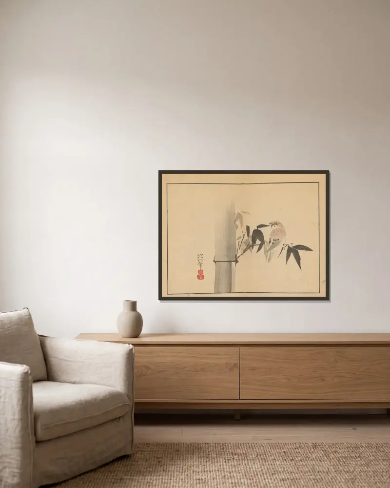 Sakai Hōitsu gajō, Pl.04 av Sakai Hōitsu inramad på en vägg