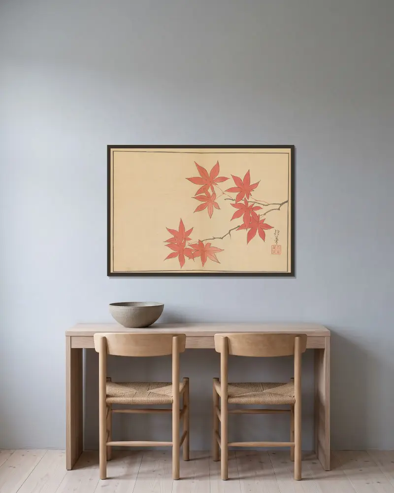 Sakai Hōitsu gajō, Pl.05 av Sakai Hōitsu inramad på en vägg