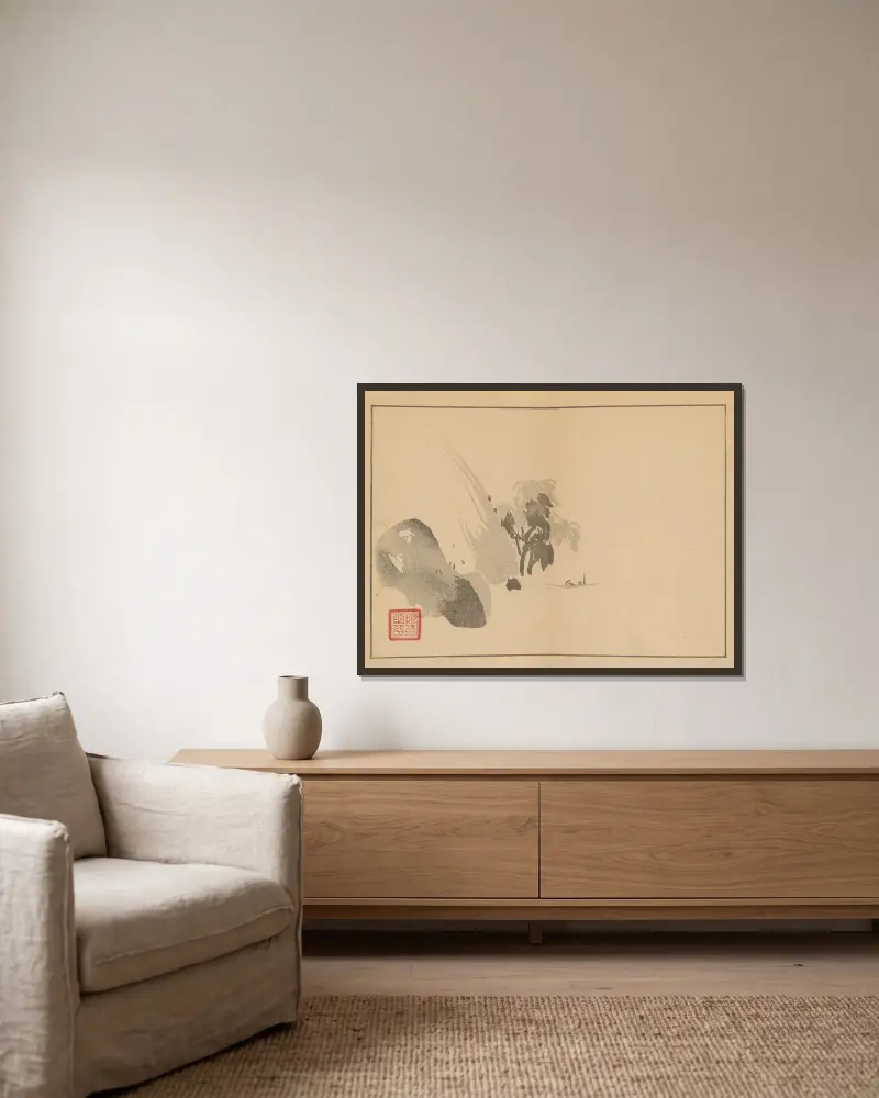 Sakai Hōitsu gajō, Pl.11 av Sakai Hōitsu inramad på en vägg
