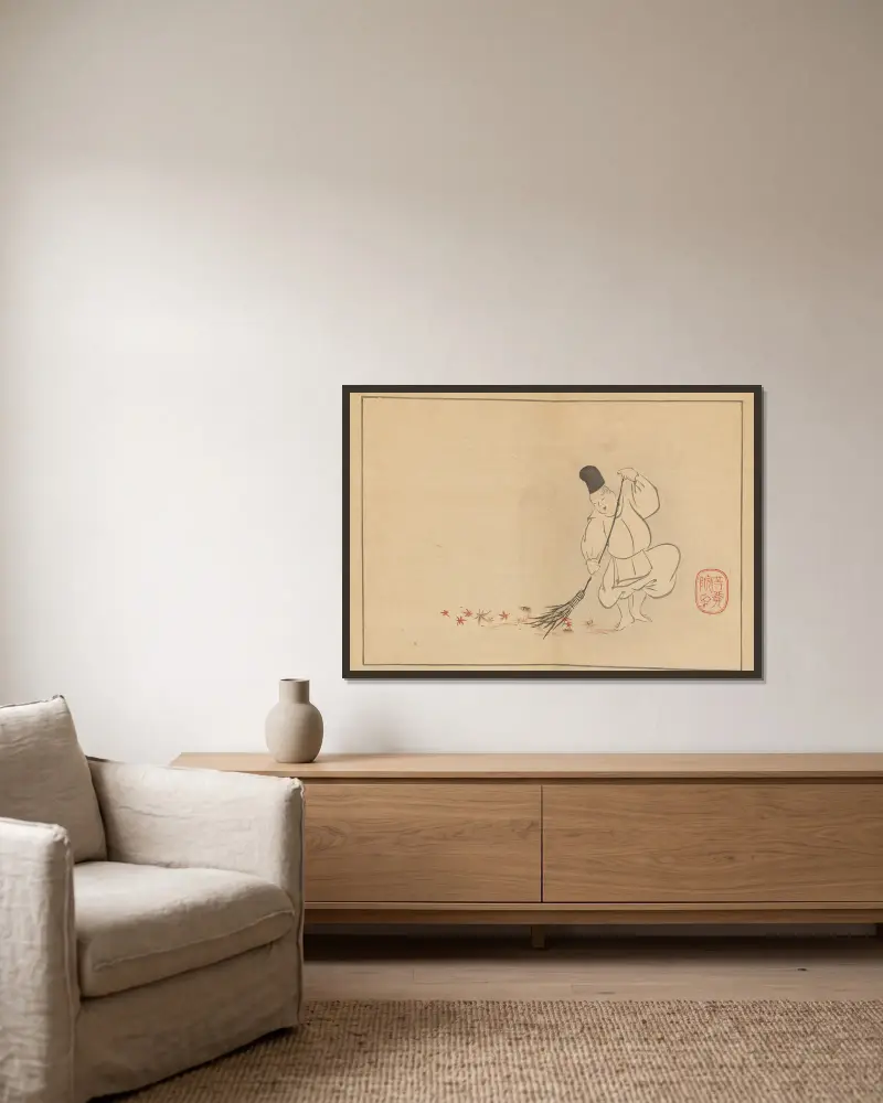 Sakai Hōitsu gajō, Pl.15 av Sakai Hōitsu inramad på en vägg