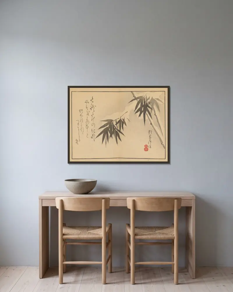 Sakai Hōitsu gajō, tabl. 19, Sakai Hōitsu w ramie na ścianie