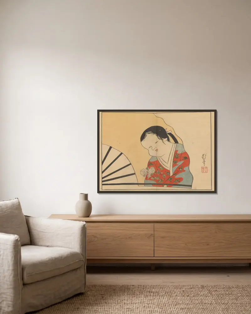Sakai Hōitsu gajō, Pl.24 av Sakai Hōitsu inramad på en vägg