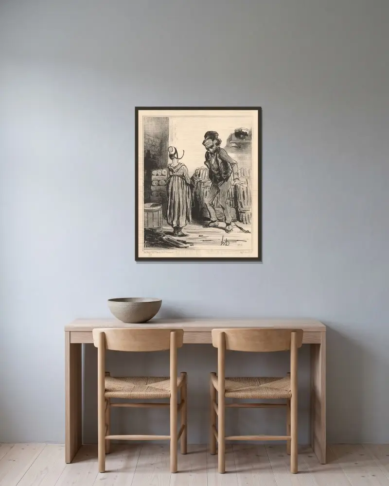 Ah! Fouchtrrrrra! My wife we av Honoré Daumier inramad på en vägg