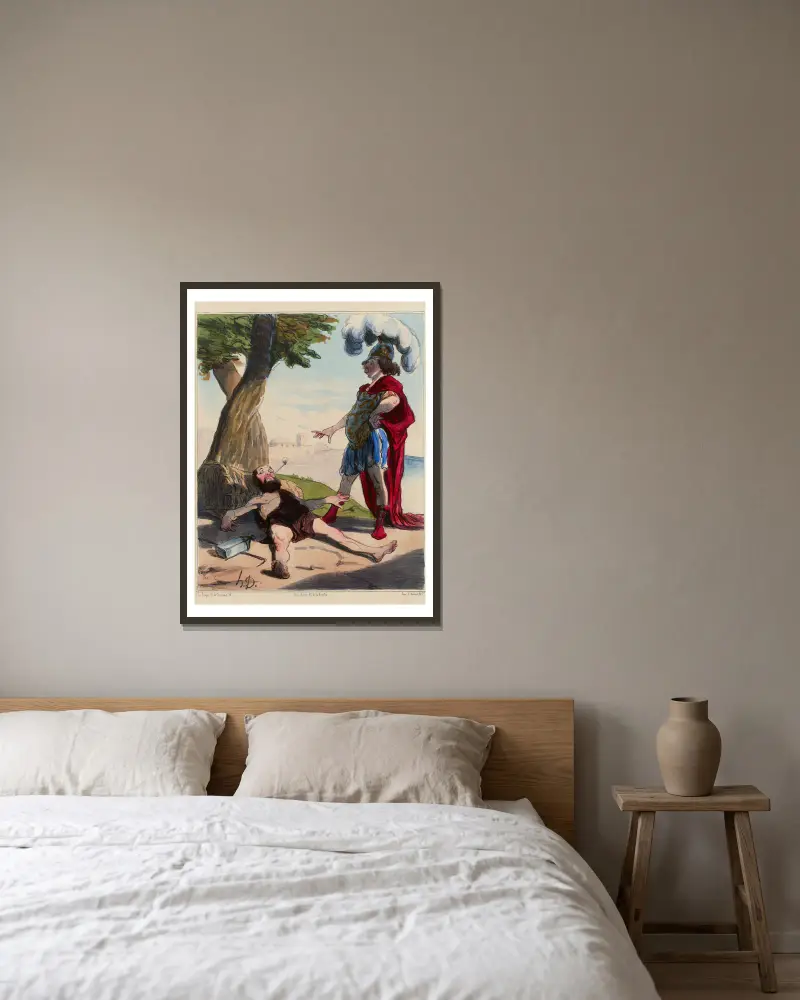 Aleksander i Diogenes, Honoré Daumier w ramie na ścianie