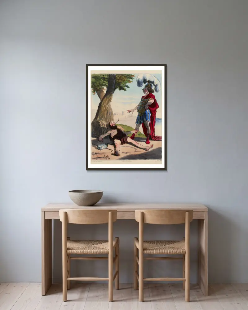 Aleksander i Diogenes, Honoré Daumier w ramie na ścianie