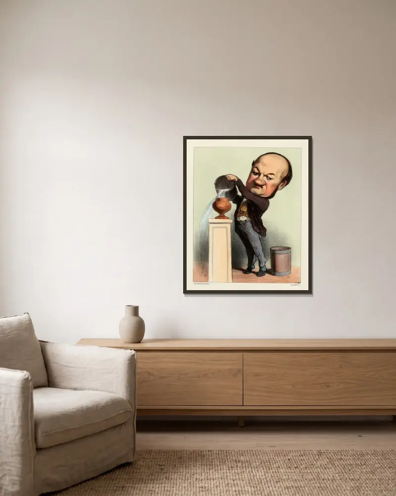 Altaroche av Honoré Daumier inramad på en vägg