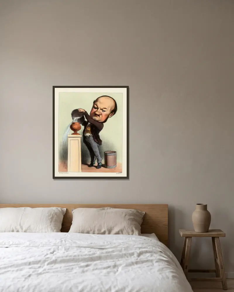 Altaroche av Honoré Daumier inramad på en vägg
