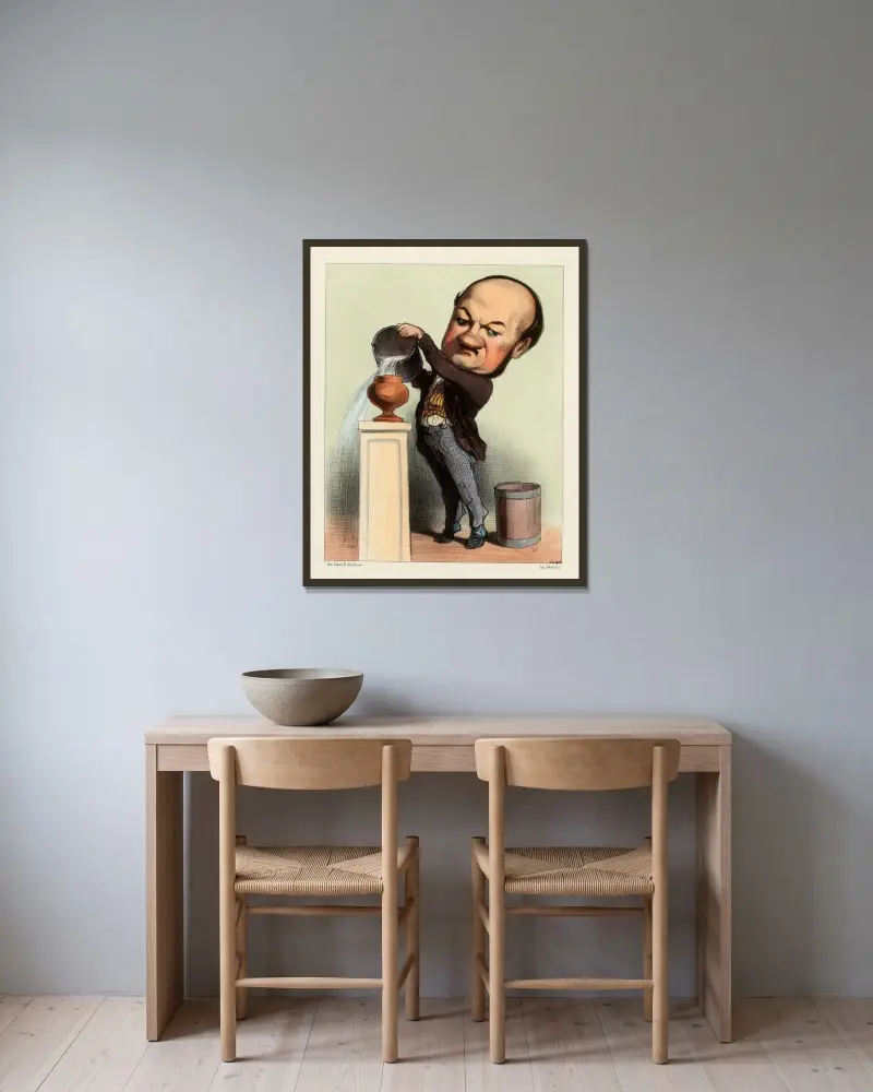 Altaroche av Honoré Daumier inramad på en vägg