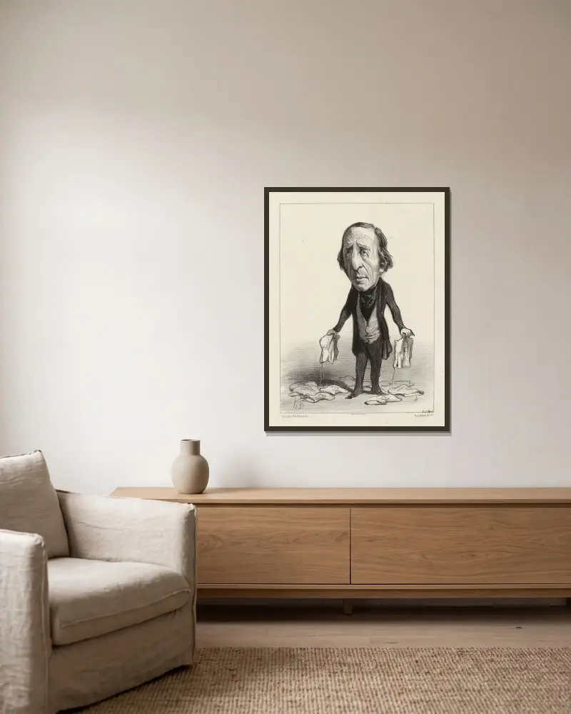 Antony Thouret av Honoré Daumier inramad på en vägg