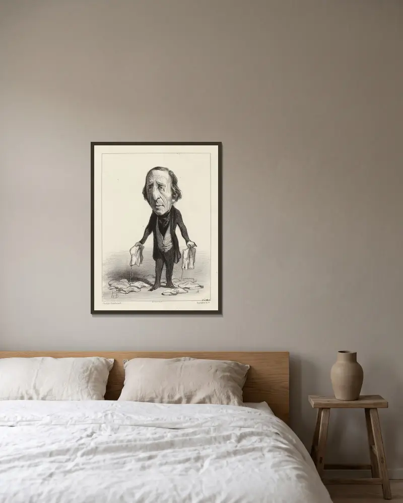 Antony Thouret av Honoré Daumier inramad på en vägg