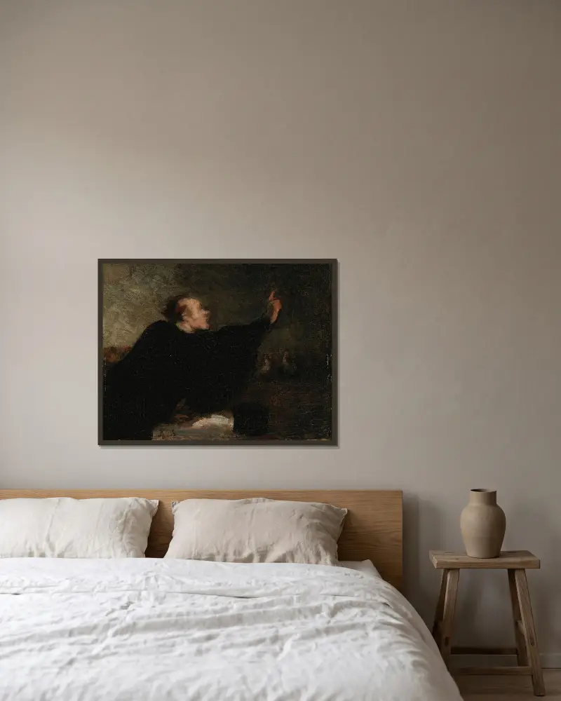 Avocat Plaidant av Honoré Daumier inramad på en vägg