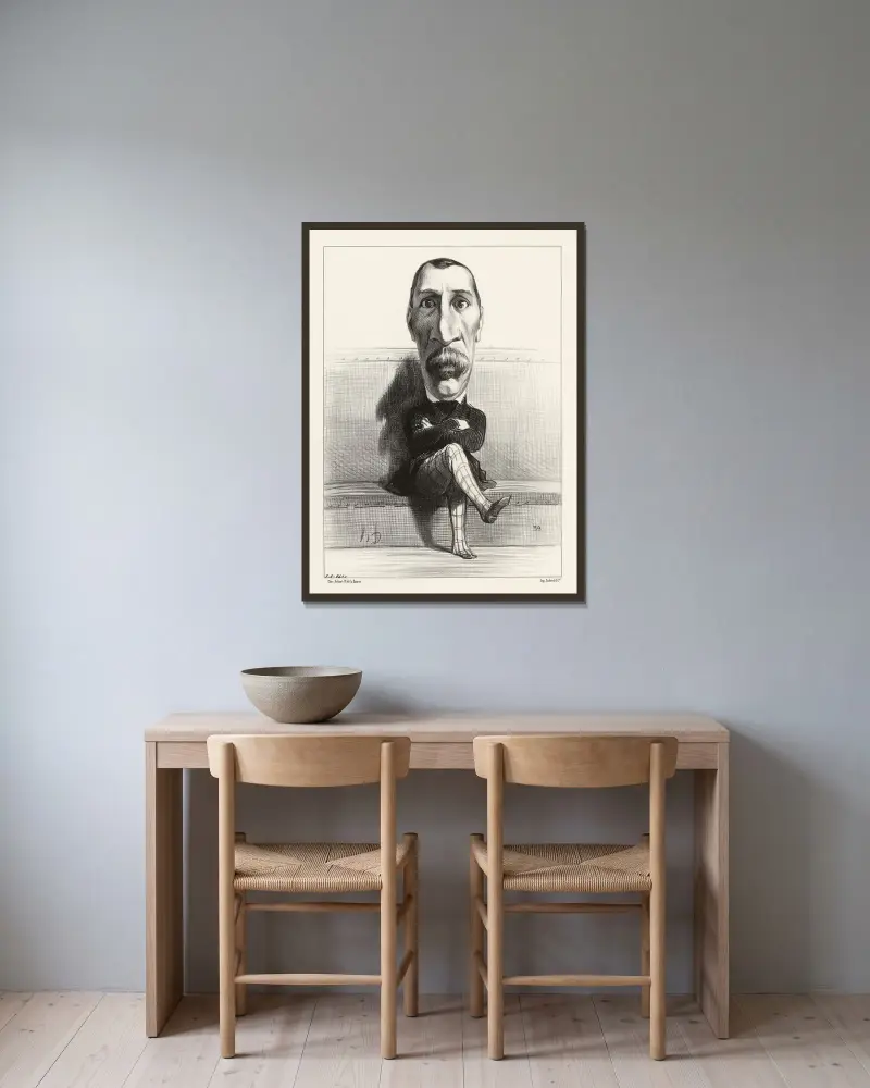 Buvignier av Honoré Daumier inramad på en vägg