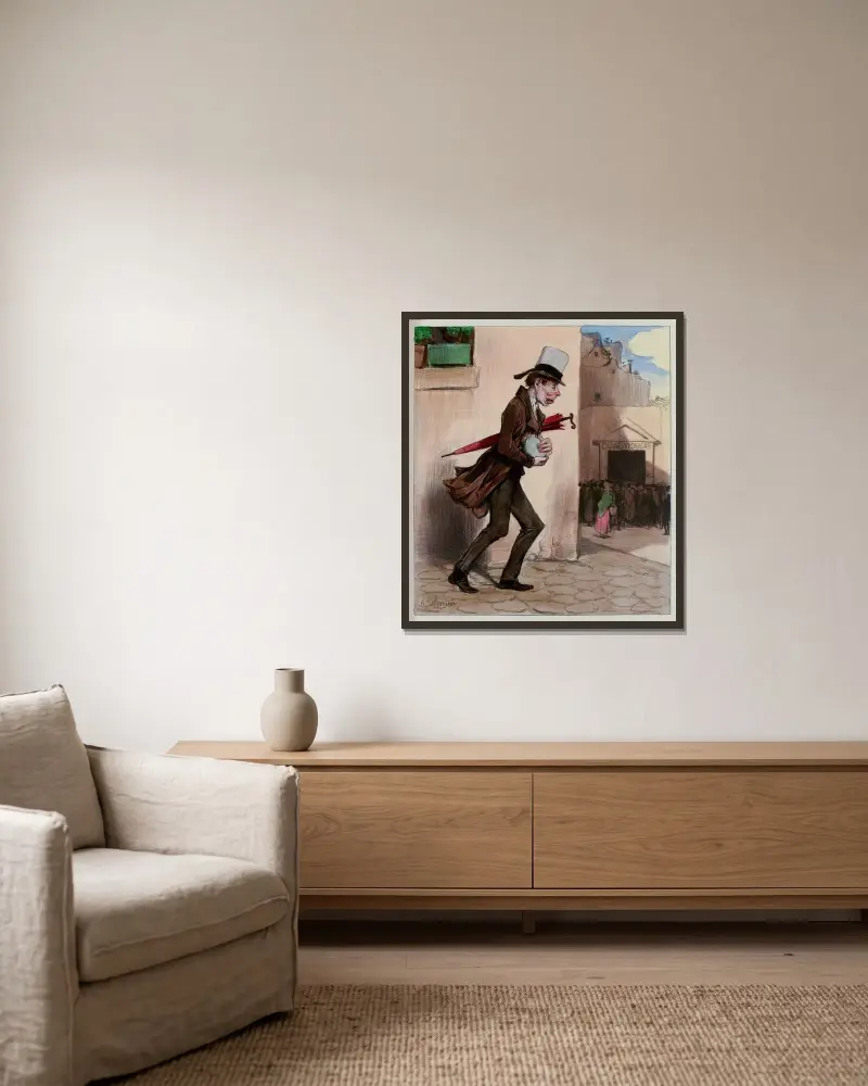 Kurs i naturhistoria 01 Myran av Honoré Daumier inramad på en vägg
