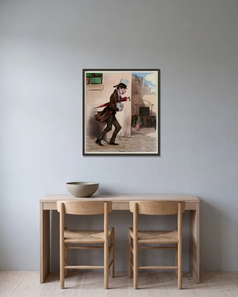 Kurs i naturhistoria 01 Myran av Honoré Daumier inramad på en vägg