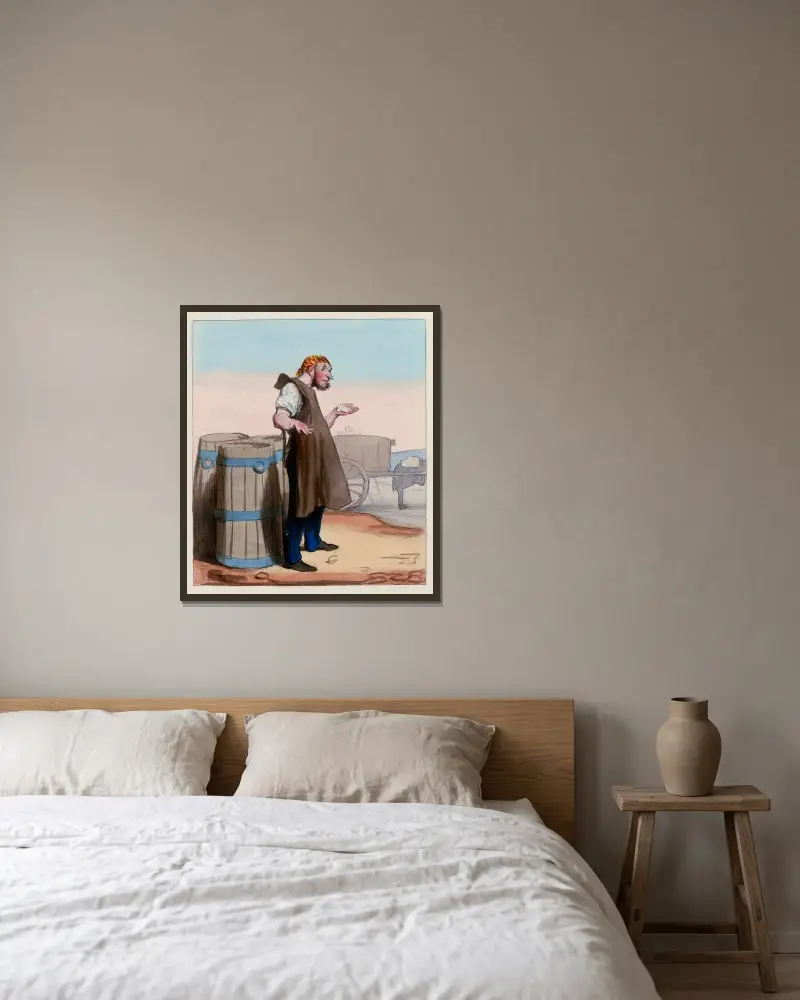 Kurs i naturhistoria 03 Den illaluktande pelargonen av Honoré Daumier inramad på en vägg