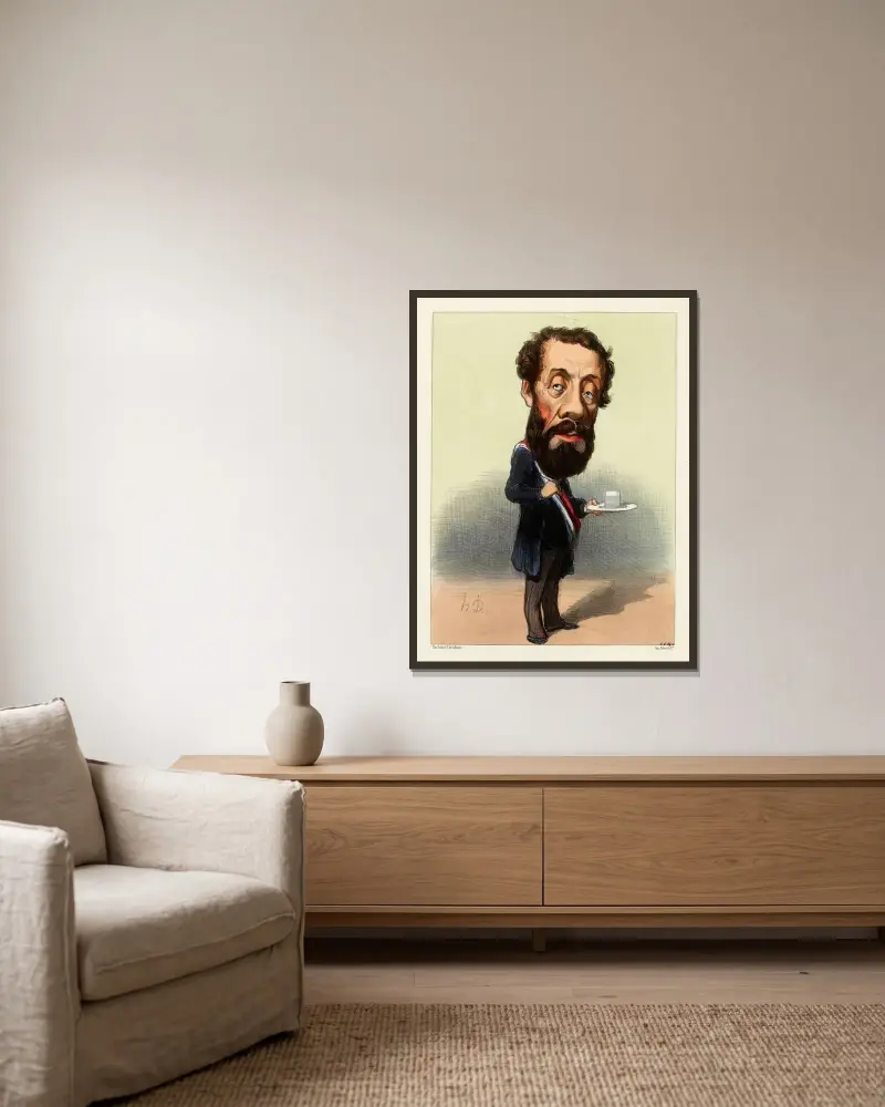 Degousée av Honoré Daumier inramad på en vägg