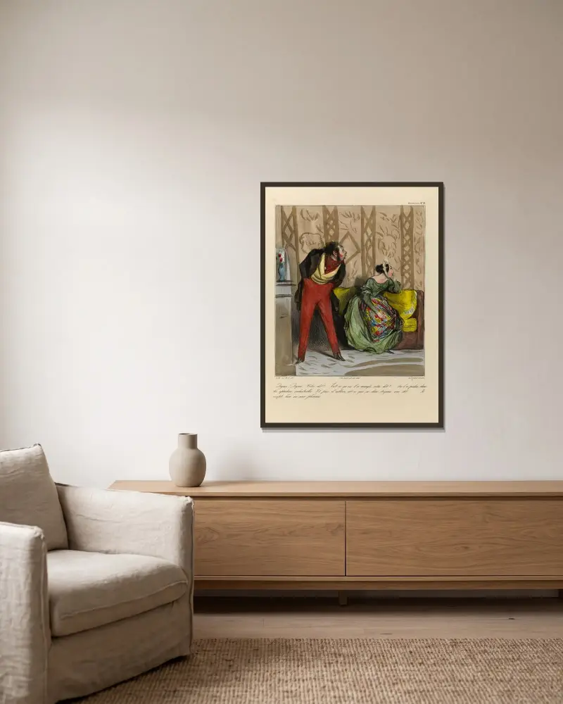 Vad har du för hemgift? Har vi ätit upp den, er hemgift av Honoré Daumier inramad på en vägg