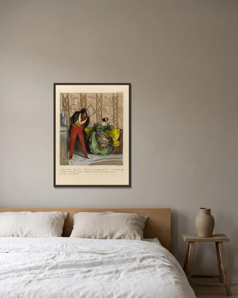 Vad har du för hemgift? Har vi ätit upp den, er hemgift av Honoré Daumier inramad på en vägg