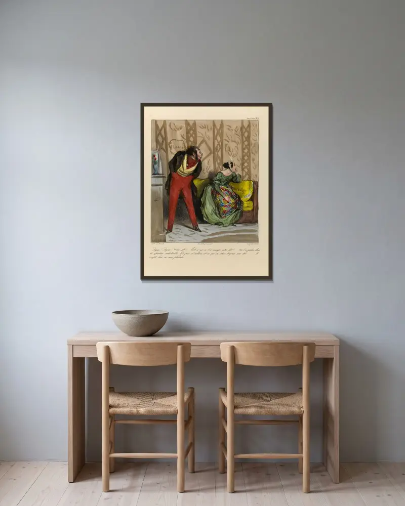 Vad har du för hemgift? Har vi ätit upp den, er hemgift av Honoré Daumier inramad på en vägg
