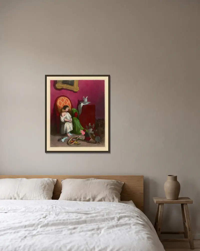 Des pouchinels.des dadas.des poupées av Honoré Daumier inramad på en vägg
