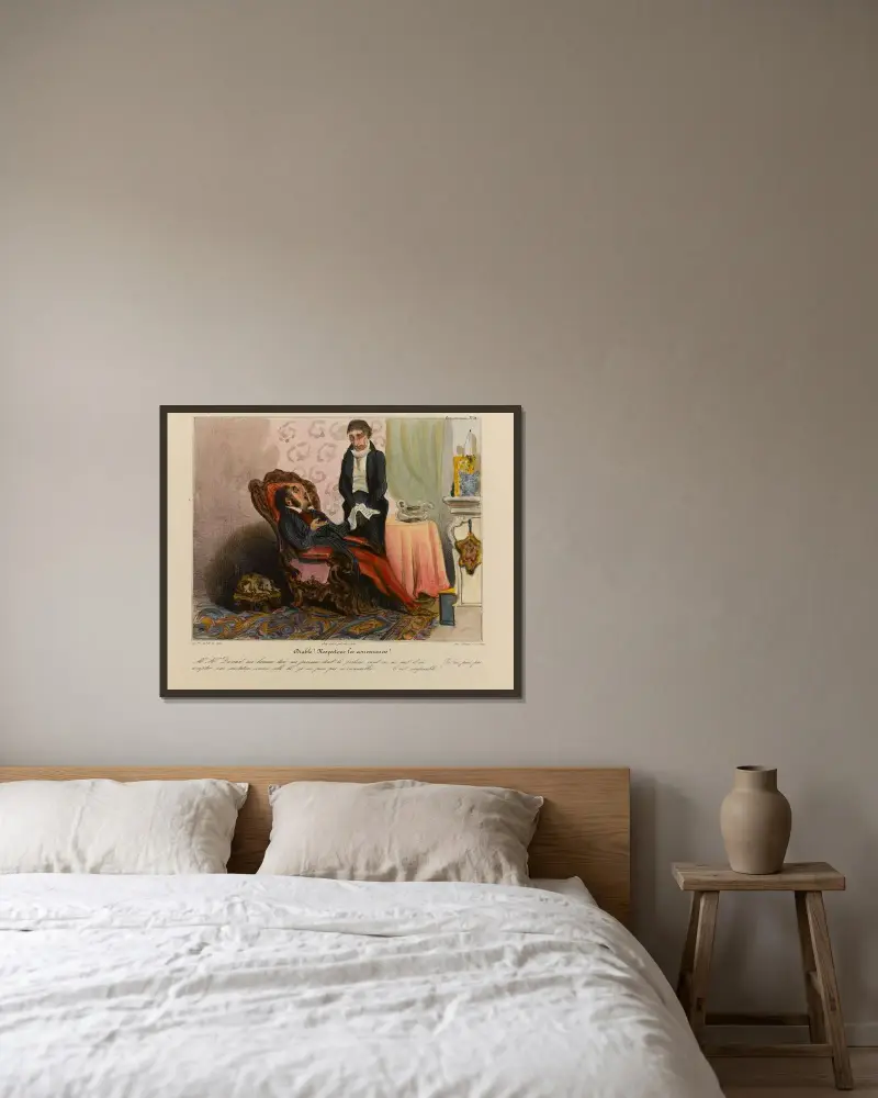 Djävulen, låt oss respektera konvenansen av Honoré Daumier inramad på en vägg