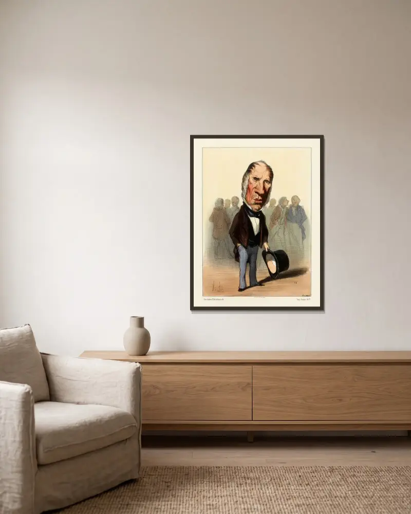 Dupin av Honoré Daumier inramad på en vägg