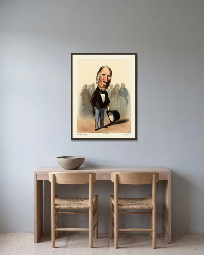 Dupin av Honoré Daumier inramad på en vägg