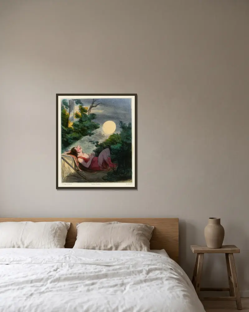 Endymion av Honoré Daumier inramad på en vägg