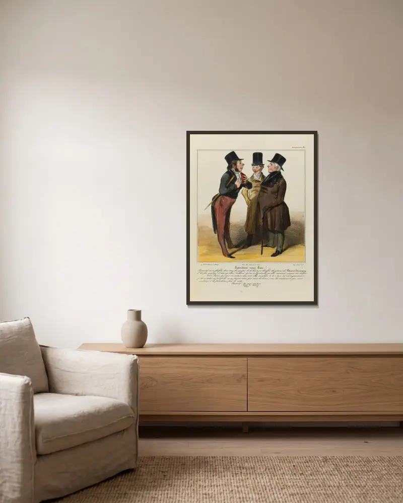 Verstehen wir uns gut von Honoré Daumier gerahmt an einer Wand