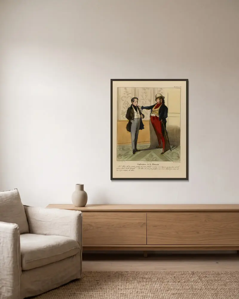 Exploitation de la paternité av Honoré Daumier inramad på en vägg