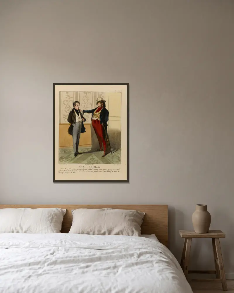 Exploitation de la paternité av Honoré Daumier inramad på en vägg