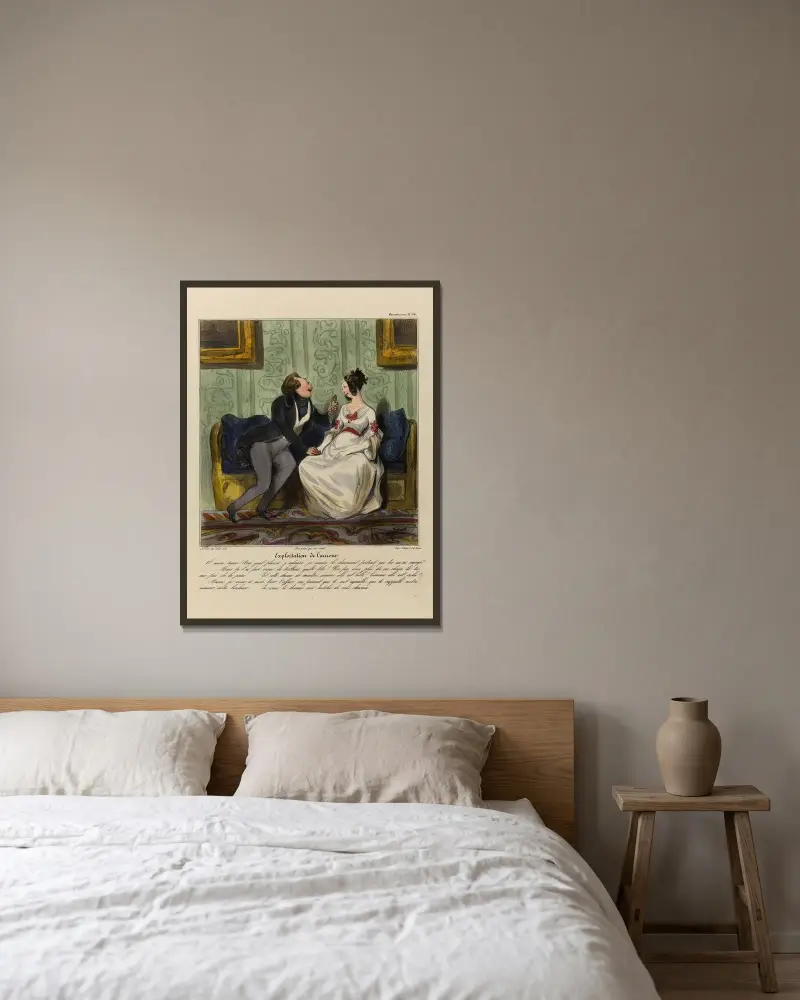 Exploitation de l’amour av Honoré Daumier inramad på en vägg