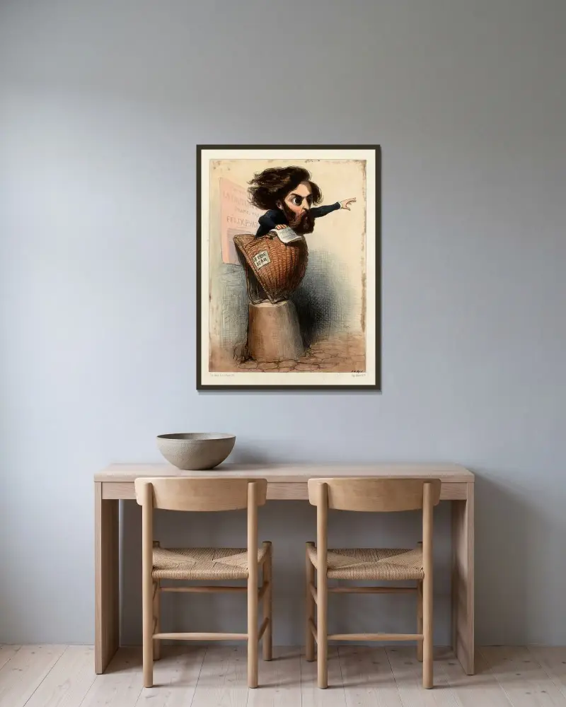 Félix Pyat von Honoré Daumier gerahmt an einer Wand