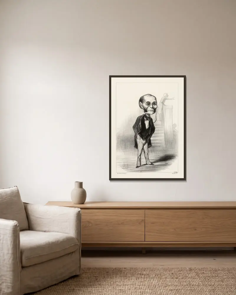 Glais Bizoin av Honoré Daumier inramad på en vägg
