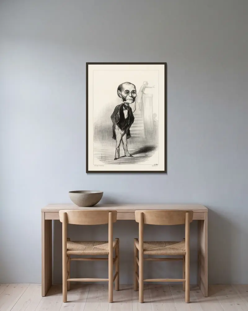 Glais Bizoin av Honoré Daumier inramad på en vägg
