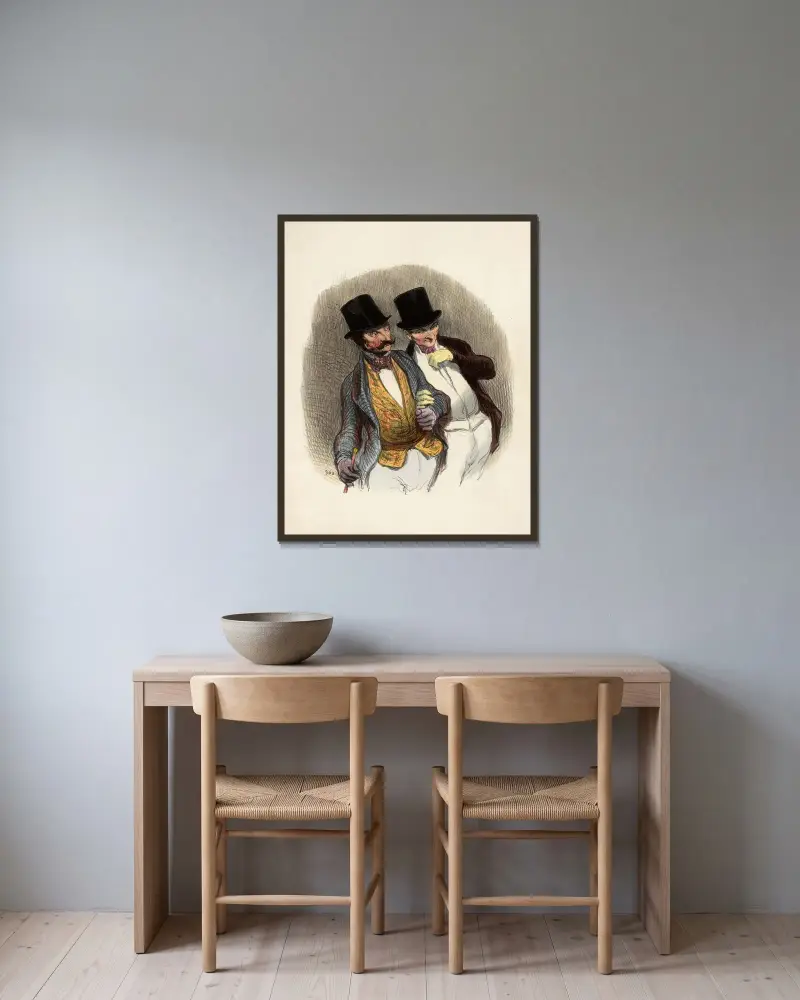 De kommer tillbaka för att plocka ankorna av Honoré Daumier inramad på en vägg