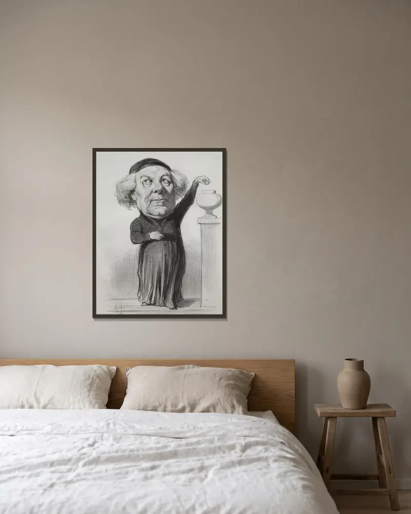 Jean Jacques Fayet, biskop av Orléans av Honoré Daumier inramad på en vägg