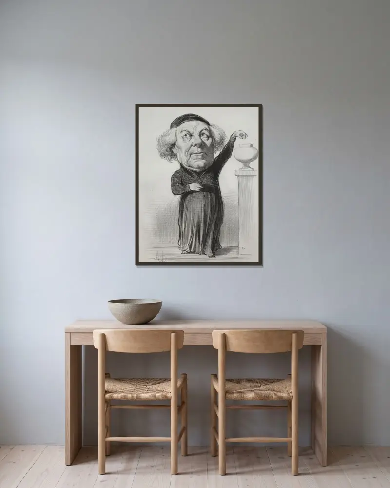 Jean Jacques Fayet, biskop av Orléans av Honoré Daumier inramad på en vägg