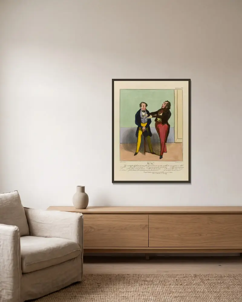 La dot von Honoré Daumier gerahmt an einer Wand