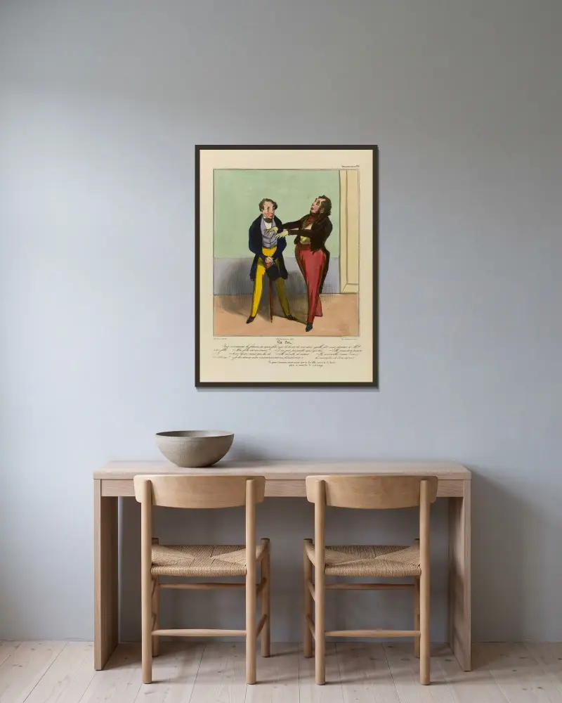 La dot von Honoré Daumier gerahmt an einer Wand