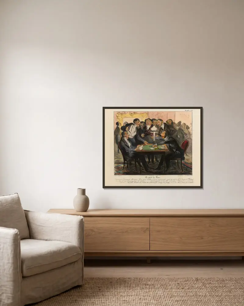 Lejonets andel av Honoré Daumier inramad på en vägg