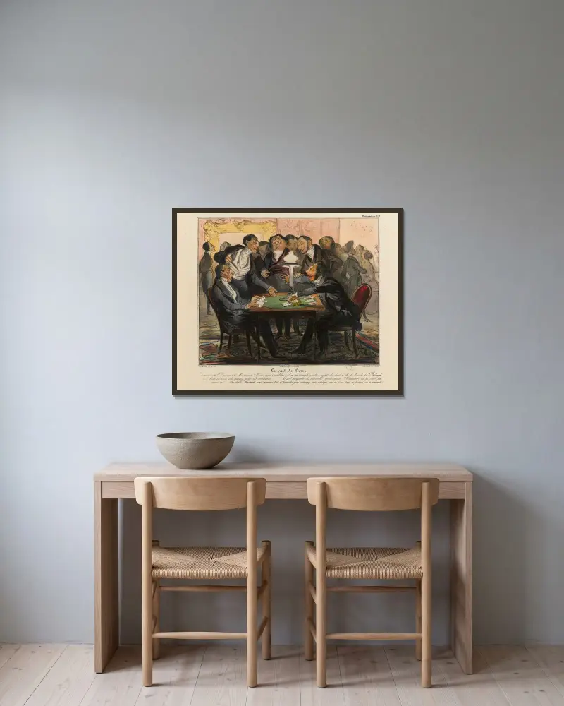Lejonets andel av Honoré Daumier inramad på en vägg