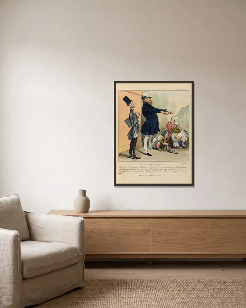 Låt barnen komma till mig av Honoré Daumier inramad på en vägg