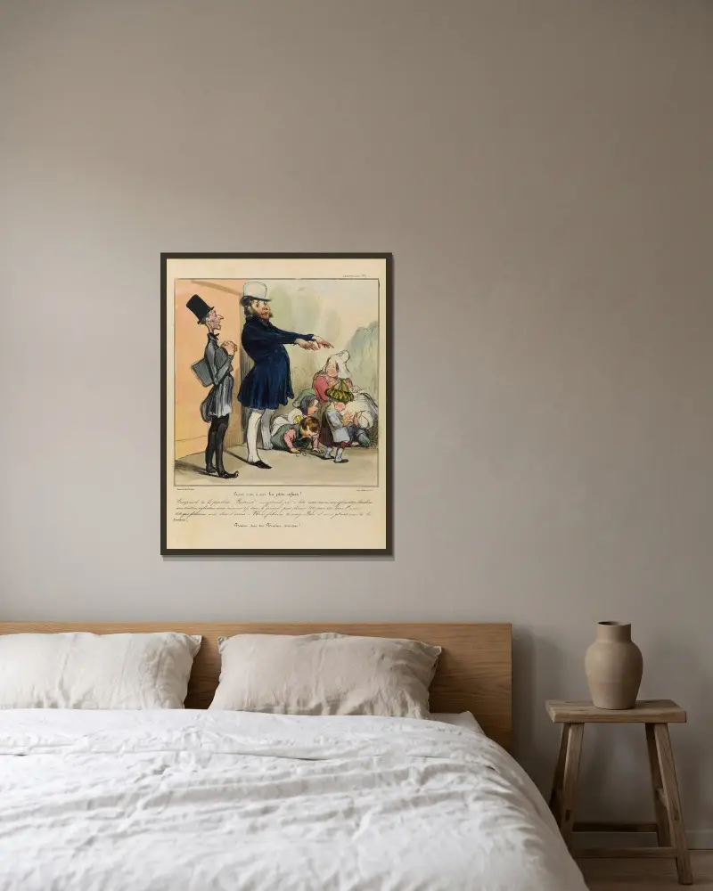Låt barnen komma till mig av Honoré Daumier inramad på en vägg