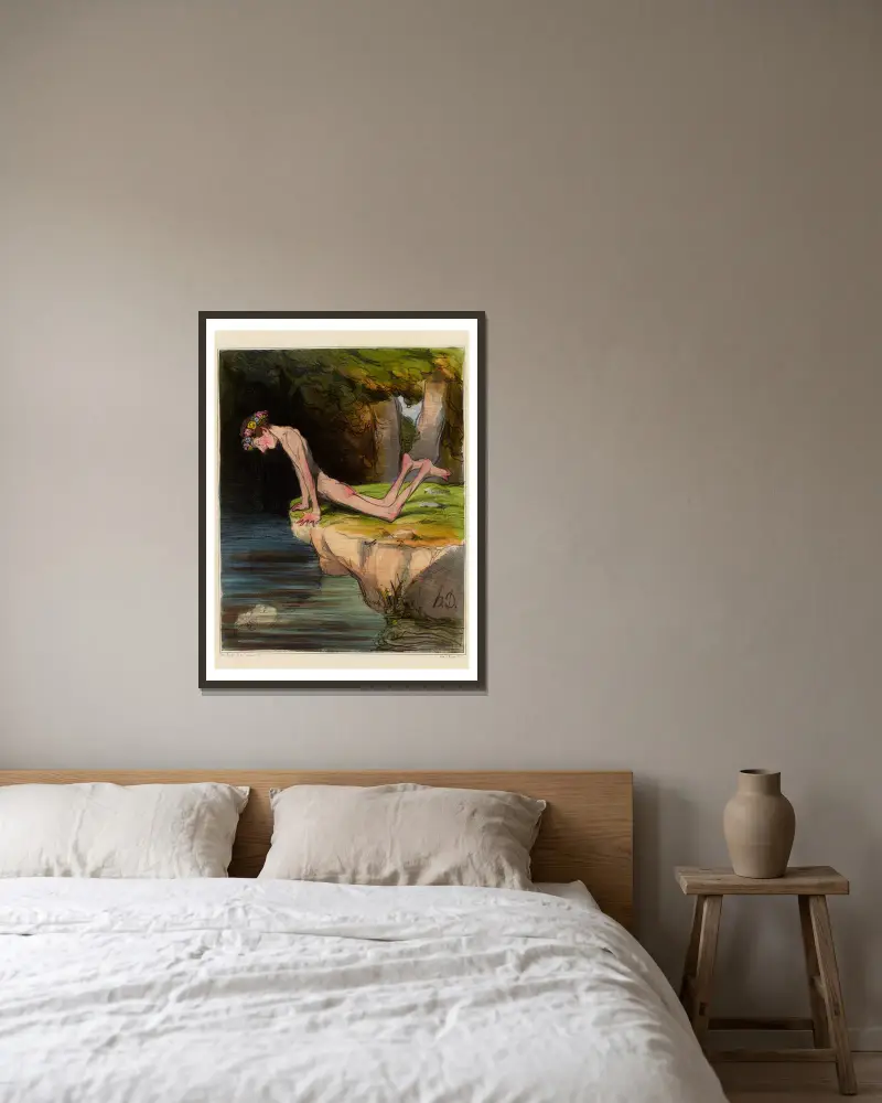 Piękny Narcyz, Honoré Daumier w ramie na ścianie