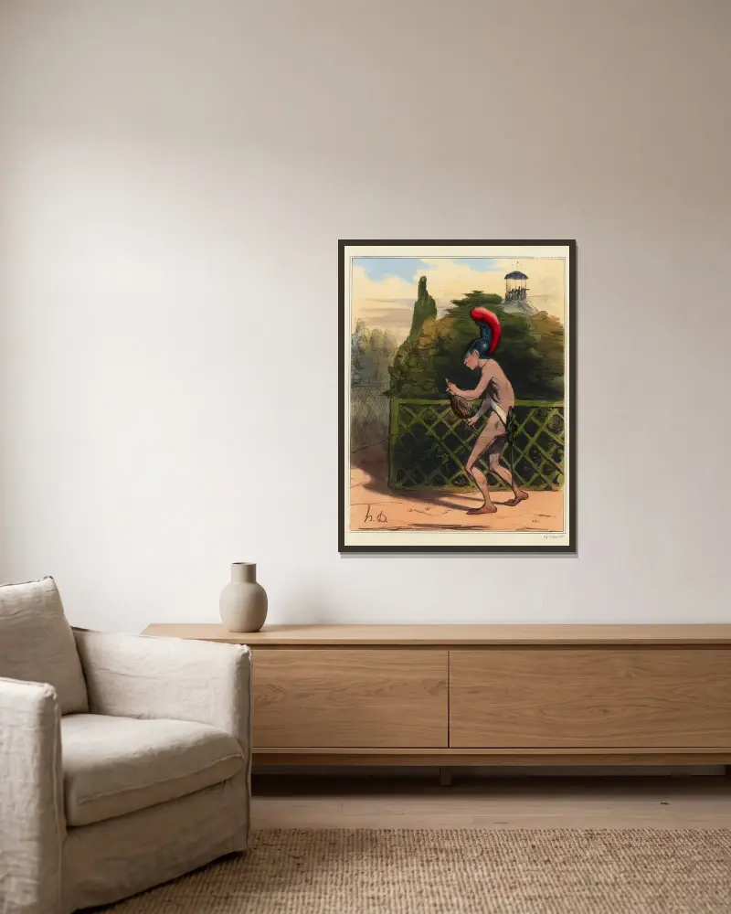 Ariadnes Faden von Honoré Daumier gerahmt an einer Wand